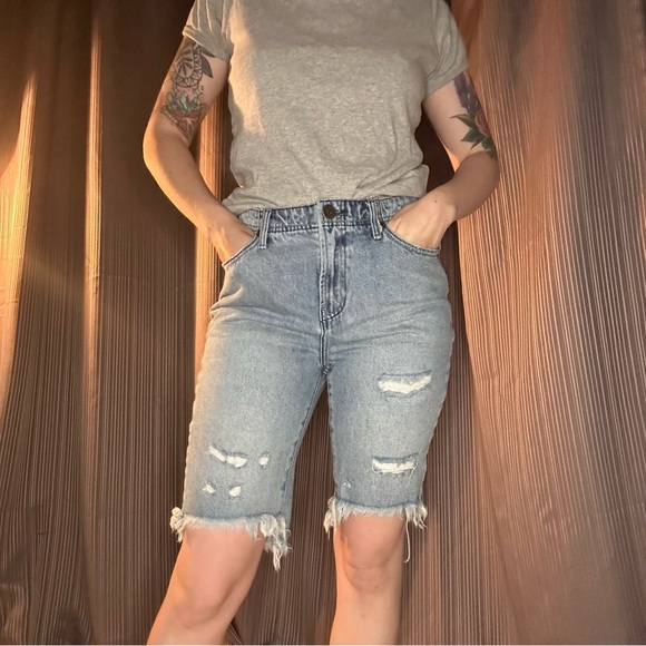 free people One Teaspoon cut off trucker shorts size 28 - Picture 2 of 14